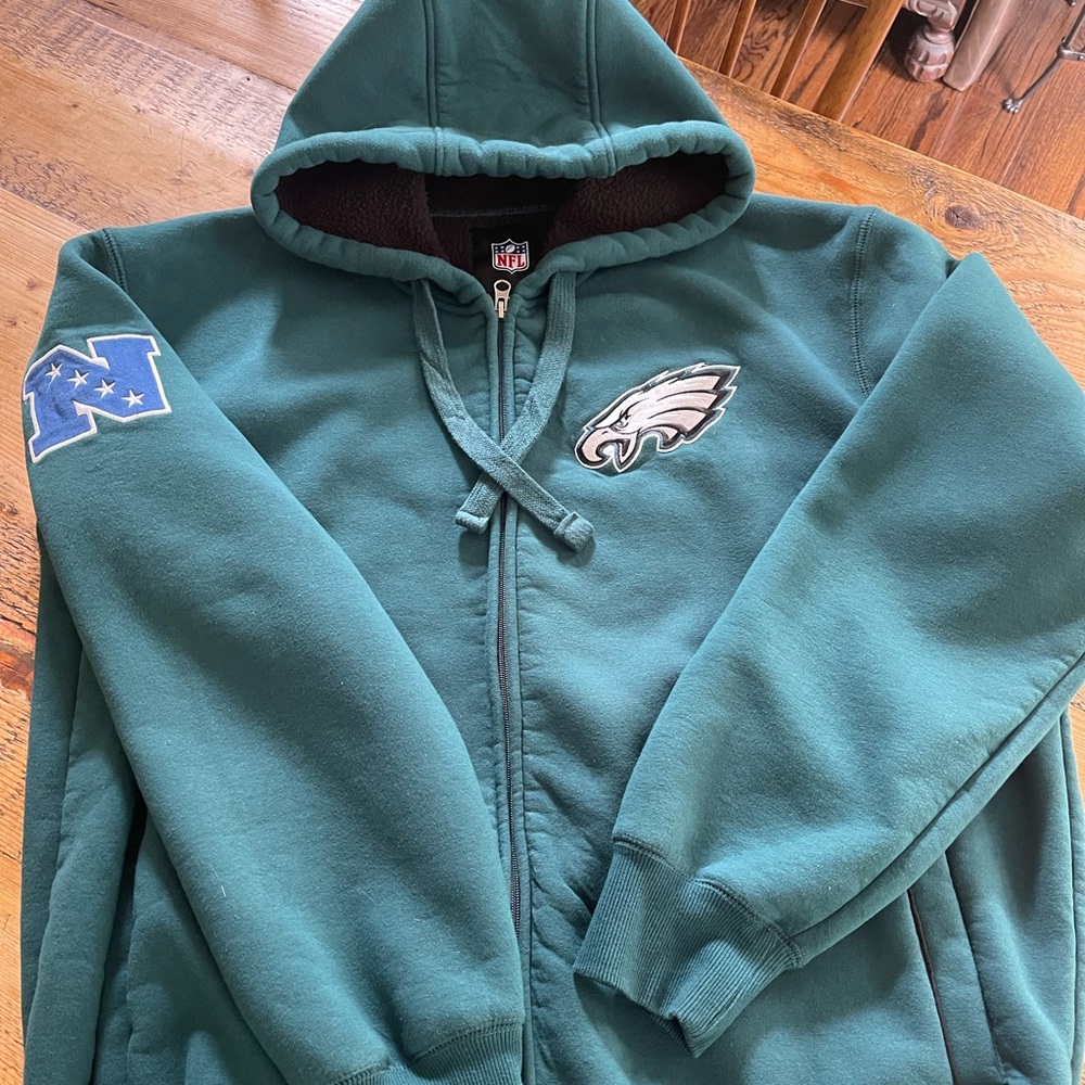 NFL EAGLES fleece lined zip up hoodie